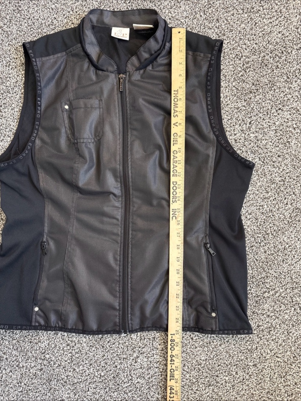 EP Pro Golf Vest Size XL Full Zip Mock Neck Sports Zip Pockets Black Active - Picture 15 of 16